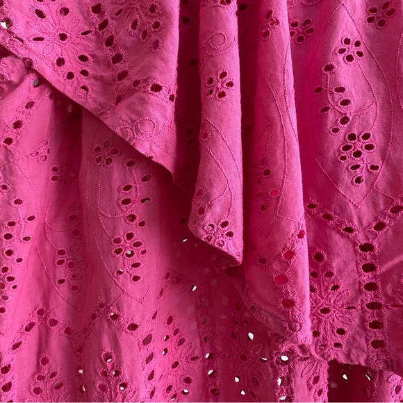 Tuckernuck Pink Floral Eyelet Caftan Midi Dress Swim Coverup - Picture 9 of 15